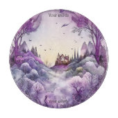 独自の紫色の魔法城の風景を作成 カッティングボード (正面)