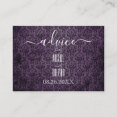 独自の紫色の黒いゴシック様式のダマスクを作成 アドバイスカード (正面)