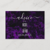 独自の紫色の黒いゴシック様式のテクスチャを作成する アドバイスカード (正面)