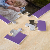 独自の紫色の13家族のフォトコラージュを作成する ジグソーパズル (側面)