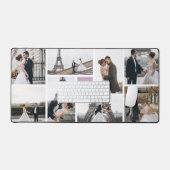 独自の紫色の8モノグラムのフォトコラージュを作成 デスクマット (キーボード&マウス)