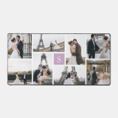 独自の紫色の8モノグラムのフォトコラージュを作成 デスクマット (正面)