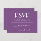 独自の紫色のRSVPを作成する 出欠カード (正面/裏面)