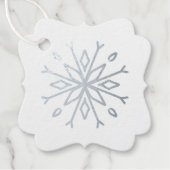 独自の細長い銀箔のスノーフレークを作成 フェイバータグ (正面)