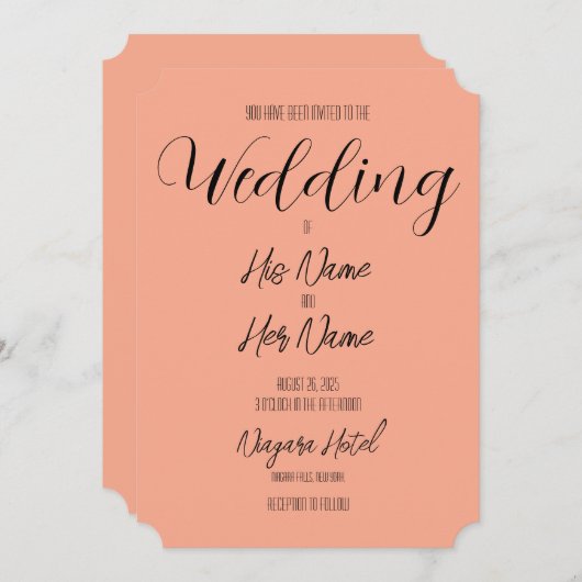 独自の結婚作成 招待状 (正面/裏面)