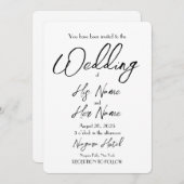 独自の結婚作成 招待状 (正面/裏面)