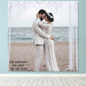 独自の結婚式の写真を作成する名前の追加日付 キャンバスプリント (インサイチュ (ウッドフロア))