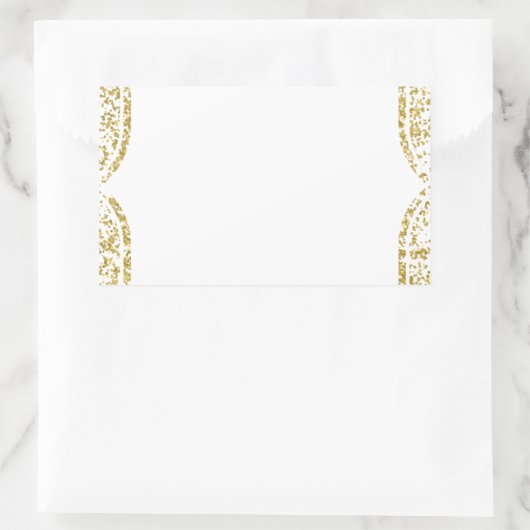 独自の結婚式の引き出物/ギフトの作成 – 金ゴールドアウトライン 長方形シール (バッグ)