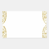独自の結婚式の引き出物/ギフトの作成 – 金ゴールドアウトライン 長方形シール (正面)