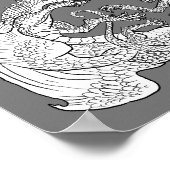 独自の絡み合ったドラゴンに色を付ける ポスター (角)