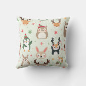 独自の緑のかわいいの作成クリスマス動物 クッション (裏面)