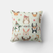独自の緑のかわいいの作成クリスマス動物 クッション (正面)