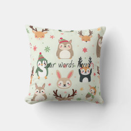 独自の緑のかわいいの作成クリスマス動物 クッション