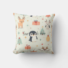 独自の緑のかわいいの作成クリスマス動物 クッション