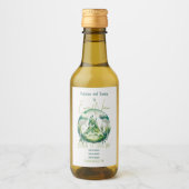 独自の緑のファンタジー城の風景を作成 ワインラベル (正面)