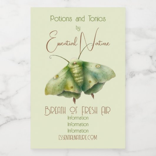 独自の緑のファンタジー蛾の作成 フードラベル (シングルラベル)