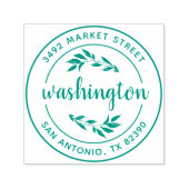 独自の緑のラウンド素朴差出人住所の作成 セルフインキングスタンプ (デザイン)