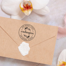 独自の緑のラウンド素朴差出人住所の作成