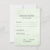 独自の緑のヴィンテージかわいらしテクスチャを作成 出欠カード (正面)