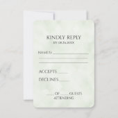 独自の緑の背景かわいらしテクスチャを作成する 出欠カード (正面)