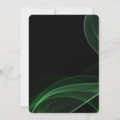 独自の緑の黒いライトリボンを作成 招待状 (裏面)