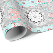 独自の美しいアフリカピンクのジオメトリを作成 ラッピングペーパー (ロールコーナー)