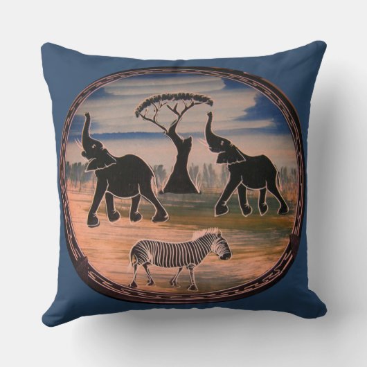 独自の美しいアフリカホームデコールを作成 クッション (裏面)