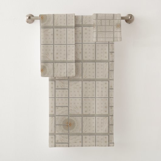 独自の美しいポースクエア頭が切れるデザインを作成 バスタオルセット (インサイチュ)