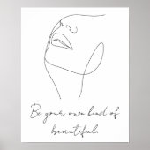 独自の美しいラインアートの文字カスタムに ポスター (正面)