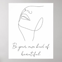 独自の美しいラインアートの文字カスタムに ポスター