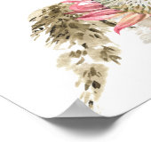 独自の美しい引用文ピンクフローラ ポスター (角)