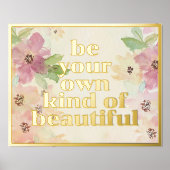 独自の美しい引用文金ゴールド 箔ポスター (正面)