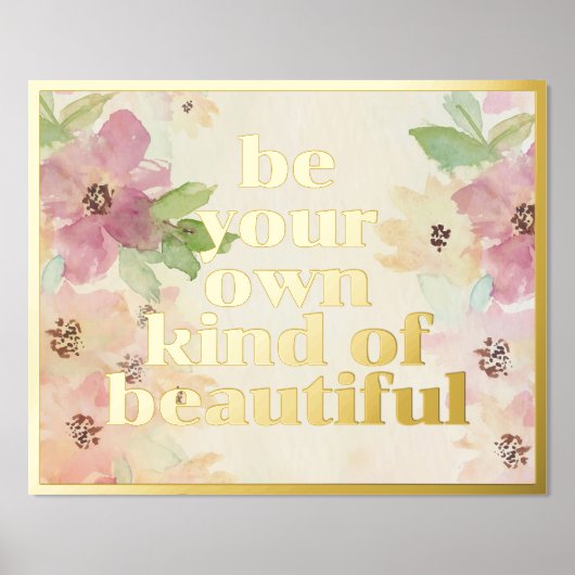 独自の美しい引用文金ゴールド 箔ポスター (正面)