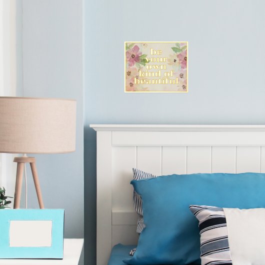 独自の美しい引用文金ゴールド 箔ポスター (インサイチュ (寝室))