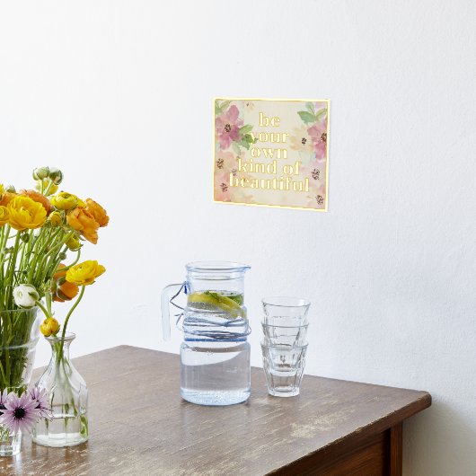 独自の美しい引用文金ゴールド 箔ポスター (レイダウン (キッチン))