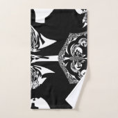 独自の美しい黒と白のエッジを作成 バスタオルセット (ハンドタオル)