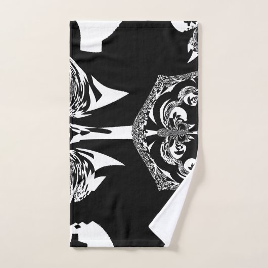 独自の美しい黒と白のエッジを作成 バスタオルセット (ハンドタオル)