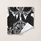 独自の美しい黒と白のエッジを作成 バスタオルセット (ウォッシュタオル)