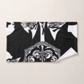 独自の美しい黒と白のエッジを作成 バスタオルセット (ハンドタオル)