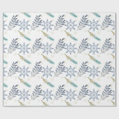 独自の羽毛の雪カラフル片を離れ作成 ラッピングペーパー (フラット)