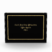 独自の肯定または文字ブラックと金ゴールドの作成 フォトブロック (正面)