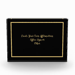 独自の肯定または文字ブラックと金ゴールドの作成 フォトブロック