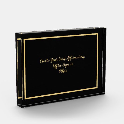 独自の肯定または文字ブラックと金ゴールドの作成 フォトブロック (左)