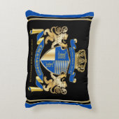 独自の腕のコートを作る青い金ゴールドの紋章 アクセントクッション (裏面(縦))