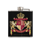 独自の腕のコートを作成赤い金ゴールドの紋章 フラスク (裏面)