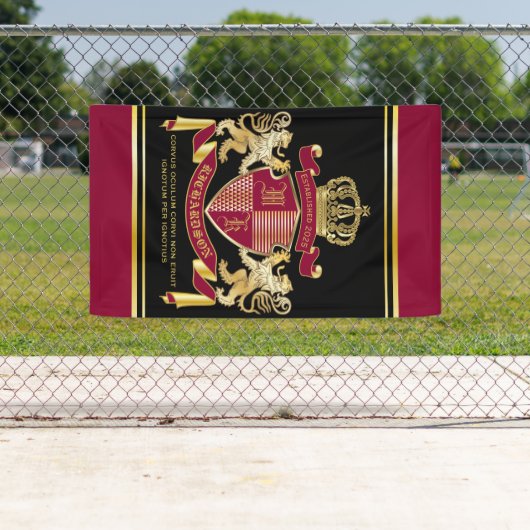 独自の腕のコートを作成赤い金ゴールドの紋章 横断幕 (インサイチュ)