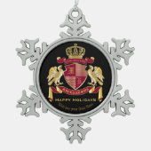 独自の腕章を作成赤い金ゴールドの紋章 スノーフレークピューターオーナメント (正面)