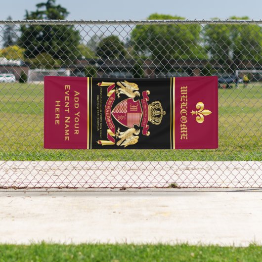 独自の腕章を作成赤い金ゴールドの紋章 横断幕 (インサイチュ)