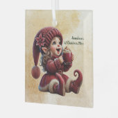 独自の興奮ヴィンテージクリスマス格言の作成 ガラスオーナメント (正面左)