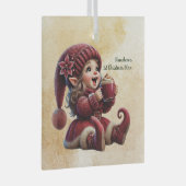 独自の興奮ヴィンテージクリスマス格言の作成 ガラスオーナメント (正面右)